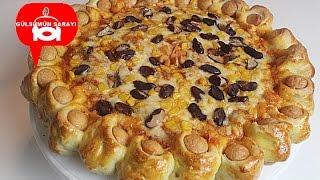 yumusacik pizza hamuru  sosisli pizza  börek  nefis yemek tarifeleri  GÜLSÜMÜN SARAYI [upl. by Laurentium]