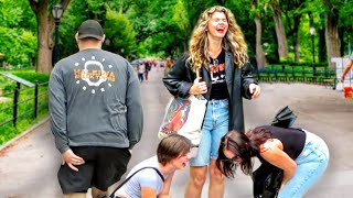 Funny WET Fart Prank in Central Park All ABOARD [upl. by Corb]