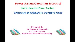 Lec 02 Reactive Power Control Production and absorption of reactive power [upl. by Renita]