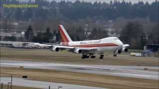 quotKalitta Airquot 747200F N704CK landing with Engine problem PDX [upl. by Geof468]