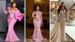 Latest Aso Ebi Styles 2024 Lace Gown for Adorable Woman [upl. by Divadleahcim]