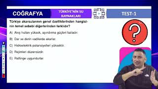 Türkiyenin Su Kaynakları Test 1 Soru 7 AKIN GÜNEŞ [upl. by Aeuhsoj961]