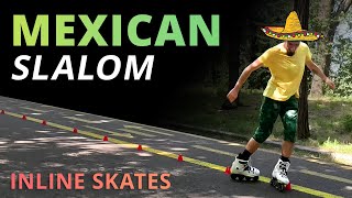 Learning Mexican Slalom  Inline skates Trick [upl. by Deadman]