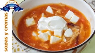 Receta sopa azteca fácil sopa de tortilla 💜💜💜 Las Recetas de Rosy [upl. by Spada]