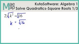 KutaSoftware Algebra 1 Solving Quadratic With Roots Part 1 [upl. by Ferino716]