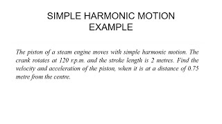 simple harmonic motion  Example [upl. by Galan]