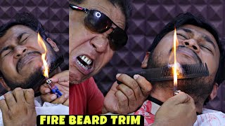 Fire Beard Trim by Asim Barber  Head Massage amp Neck Cracking  Scissors Haircut amp Styling  ASMR [upl. by Yecnay319]