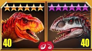 TYRANNOSAURUS REX Vs INDOMINUS REX  Jurassic World The Game [upl. by Ynohta]