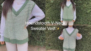 How to crochet my Oversized houndstooth sweater vest [upl. by Eglanteen615]