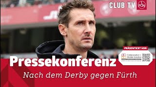 Die PK mit Alexander Zorniger amp Miroslav Klose  Greuther Fürth  1 FC Nürnberg 04 [upl. by Bennie]