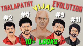 Thalapathy Vijay Journey Art  13 Different Looks  ATA [upl. by Frost458]