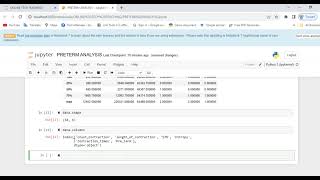 Preterm Birth Data Analysis using the support vector machine PythonProgramming [upl. by Bevus960]