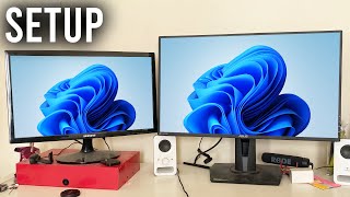 How To Connect Two Monitors To One Computer  Full Guide [upl. by Attiuqram]