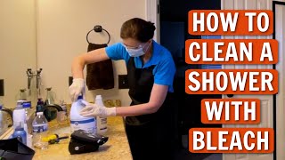 How to Clean a Shower with Bleach  Moldy Shower Pro Cleaning Tips [upl. by Ninahs]