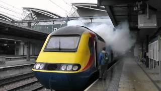 VP185 HST Cold Start Mega Clag in Leeds Station [upl. by Ynaffets25]