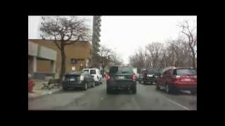 Driving in Montreal  Papineau Avenue from Masson Street intersection to JacquesCartier Bridge [upl. by Naujid525]