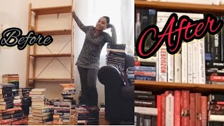 How to organize or arrange books in a small space bookshelfDeityAisha [upl. by Tingey]