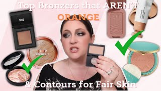 My FAVORITE NOT ORANGE Bronzers amp Contours ACTUALLY Made for Fair Skin Tones [upl. by Leahplar]