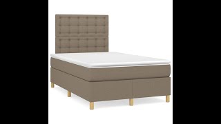 Boxspring met matras en LED stof taupe 120x190 cm [upl. by Briggs]