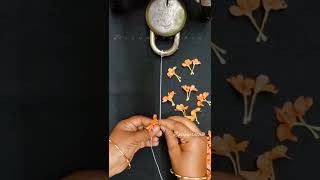 DIY easy flower GarlandFirecracker Crossandra traditional veni Gajra easy quickcraft diy [upl. by Lubow]