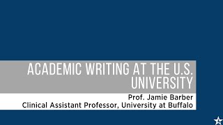 Academic Writing at the US University [upl. by Nomma]