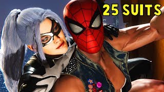 All Black Cat Cut Scenes in 25 Different Suits The Heist DLC SpiderMan PS4 [upl. by Melburn]