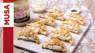 MINI CROISANTS caseros rellenos de crema de langostinos [upl. by Yasdnyl]