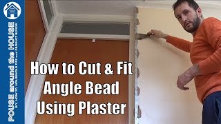 How to fix drywall angle bead using plaster Fit corner bead using plaster Beginners plastering [upl. by Avek863]