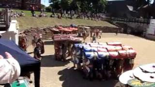 Roman Testudo Drill Practice Chester Amphitheatre [upl. by Arimahs]