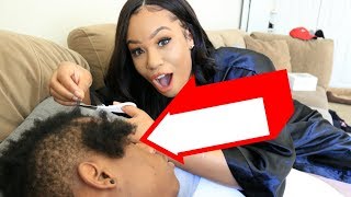 CRAZY GIRLFRIEND CUTS BOYFRIEND HAIR WHILE HES SLEEPING REVENGE PRANK [upl. by Bolger]