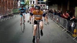 IG London Nocturne 2013 Brooks Pennyfarthing race [upl. by Etnovahs]