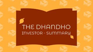 The Dhandho Investor  Book Summary [upl. by Jacobsohn]