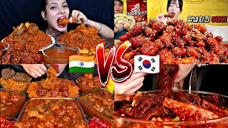 SPICY INDIAN FOOD VS SPICY KOREAN FOOD🌶️🥵🔥🔥🔥Part 2 [upl. by Eseilenna613]