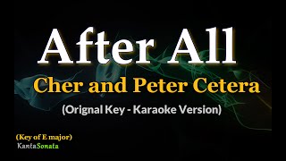 After All  Cher and Peter Cetera  Original Key  Karaoke Version [upl. by Pinette975]