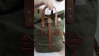 Making a Waxed Canvas Roll Top Backpack  shorts [upl. by Martguerita]