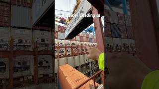 Ship pr container Aise loading hota h🛳️☠️🗿 explore ship shortvideo [upl. by Bogart]