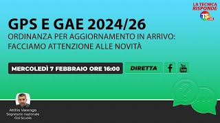 Gps e GaE 202426 Ordinanza per aggiornamento in arrivo facciamo attenzione alle novità [upl. by Zaller]