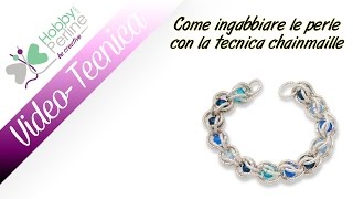 Come ingabbiare le perle con la tecnica chainmaille  TECNICA  HobbyPerlinecom [upl. by Gill]