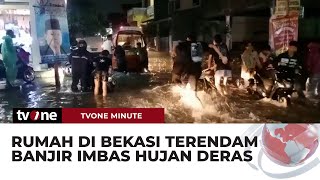 Bekasi Hujan Deras Rumah Warga Terendam Banjir I tvOne Minute [upl. by Rim]