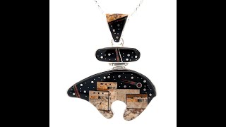 Calvin Begay Jewelry Starry Night in the Pueblo Design Sterling Silver Bear Pendant [upl. by Moth]