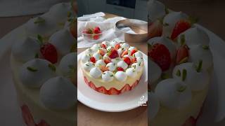 fraisier cake 🍰✨ cake fraisier recipe cakerecipe shorts [upl. by Ernestus]