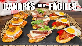 3 RECETAS de tapas pinchos o APERITIVOS FÁCILES para compartir con amigos [upl. by Elburt]