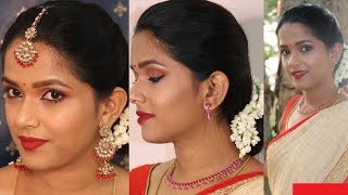 FESTIVE MAKEUP LOOK 2019 DESIGNER SAREE MAKEUP TAMIL NEW YEAR amp VISHU [upl. by Vrablik801]