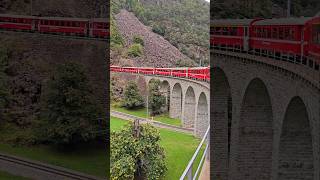 SPIRAL VIADUCT BRUSIO  BERNINA LINE 🇨🇭🇨🇭🇨🇭 berninaexpress swisslandscapes trainslandscape [upl. by Carole]