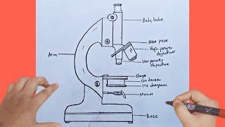 How To Draw A Microscope Diagram  Easy Drawing Step by step [upl. by Harrison]