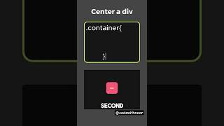 Center a div new technique for beginners shorts viralvideo trending [upl. by Yecats]