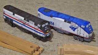 CustomBuilt Amtrak Paper Trains Runs on Wooden Railway Track [upl. by Schwejda]