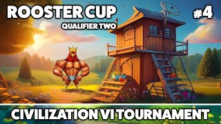 Civ6  Rooster CUP 4  Qualifier Game 2  Free For All Tournament Ironman [upl. by Kcirdnek]