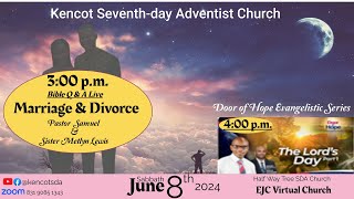 Bible QampA Divorce amp Remarriage  Pastor Lewis 300PM EJC Virtual Church 400 pm [upl. by Frodin434]