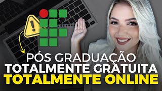 IFMG ABRE 120 VAGAS em PÓS GRADUAÇÃO TOTALMENTE ONLINE GRATUITA  Mari Rel [upl. by Hafirahs]